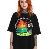 DUMPSTER FIRE TEE IN BLACK