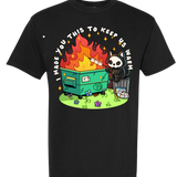 DUMPSTER FIRE TEE IN BLACK