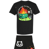 DUMPSTER FIRE TEE IN BLACK